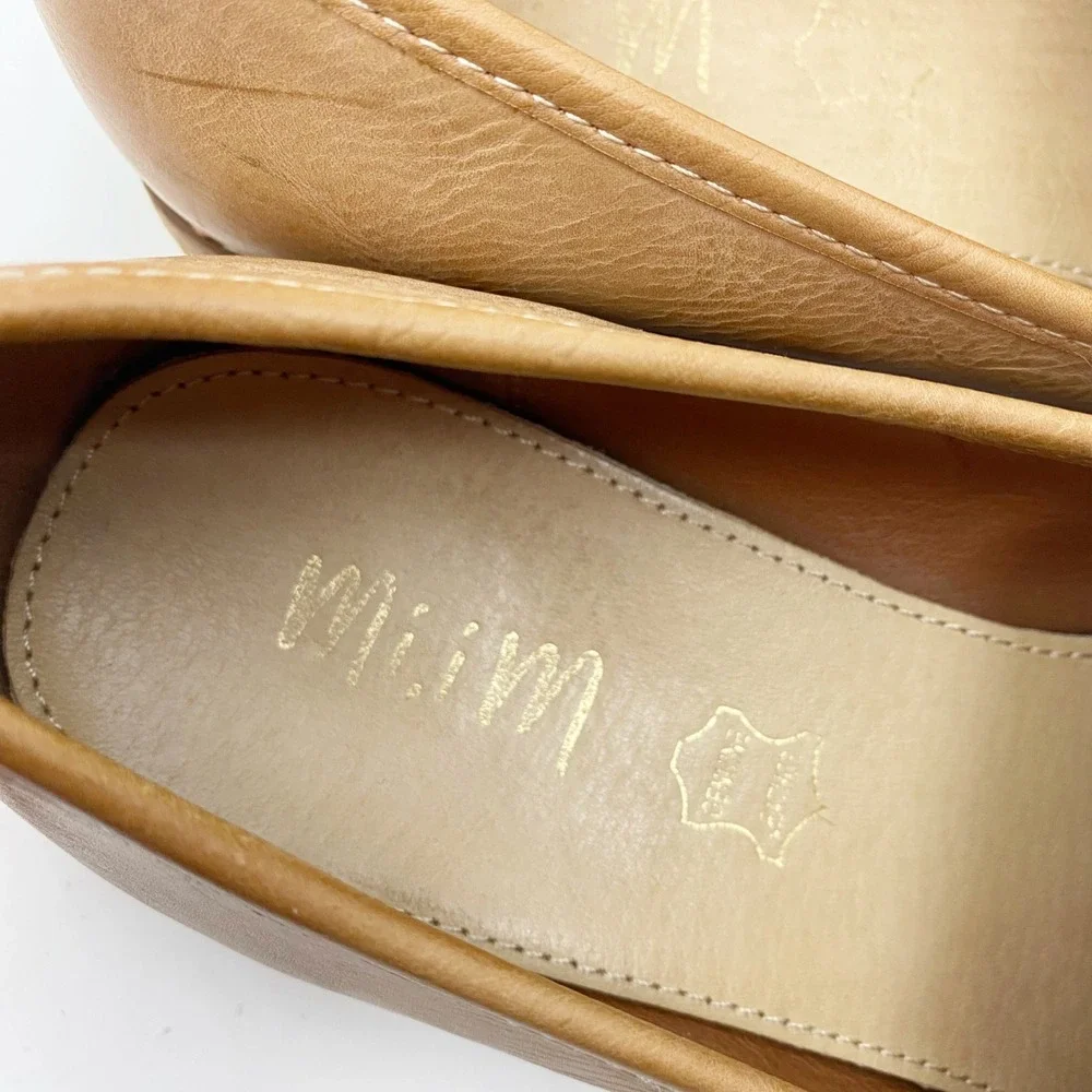 Mi.iM Studded Western Embroidered Leather Loafer Flat‎ Womens 6.5 Pointed Toe